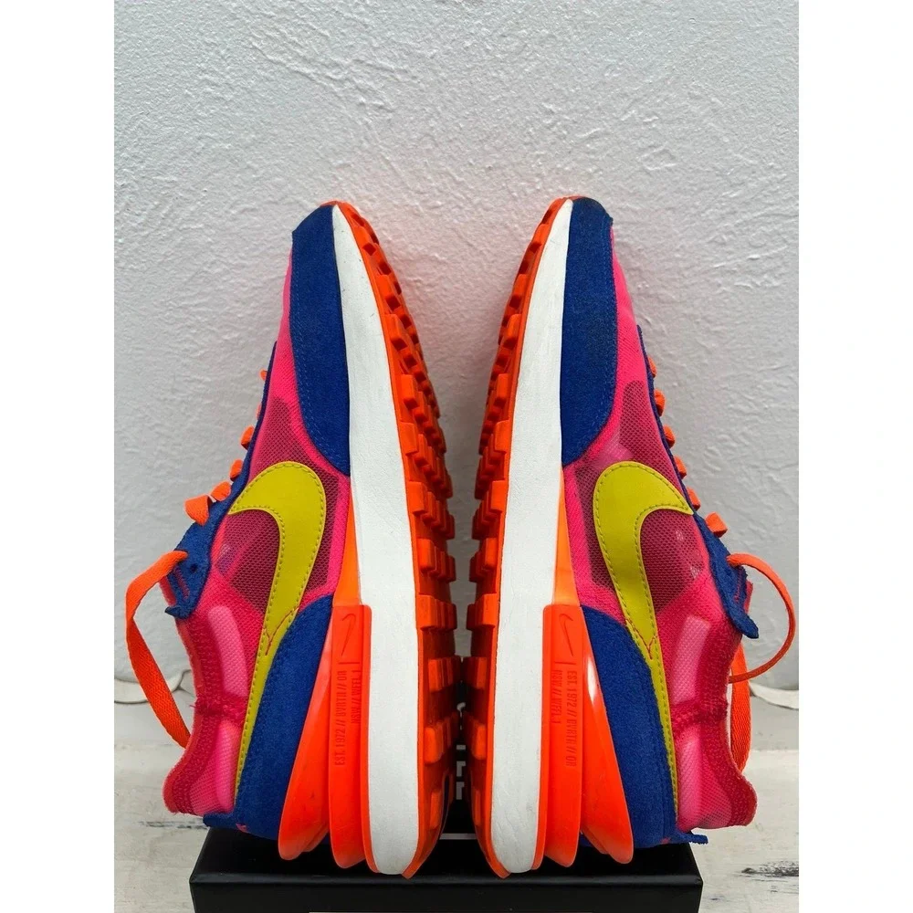 Nike Pink Blue Orange Athletic Sneakers with Lime Swoosh